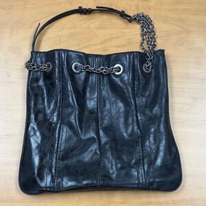 Zara Black Hobo Bag with Chain Detail